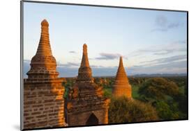 Ancient temples and pagodas at sunset, Bagan, Mandalay Region, Myanmar-Keren Su-Mounted Photographic Print