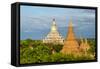 Ancient temples and pagodas, Bagan, Mandalay Region, Myanmar-Keren Su-Framed Stretched Canvas