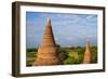 Ancient temples and pagodas, Bagan, Mandalay Region, Myanmar-Keren Su-Framed Photographic Print