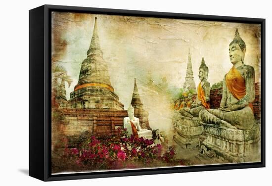 Ancient Thailand - Artwork In Painting Style-Maugli-l-Framed Stretched Canvas