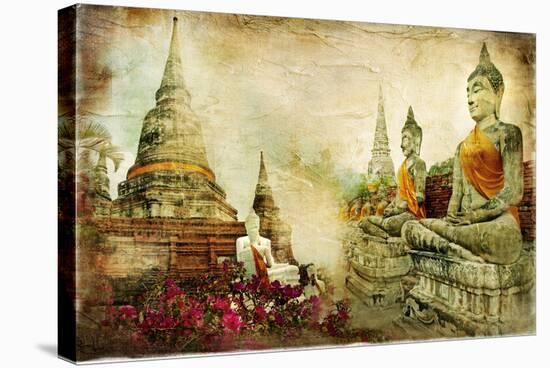 Ancient Thailand - Artwork In Painting Style-Maugli-l-Stretched Canvas