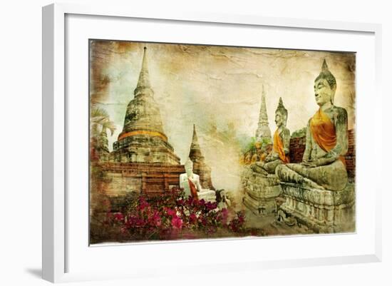 Ancient Thailand - Artwork In Painting Style-Maugli-l-Framed Art Print