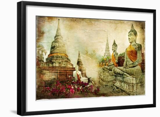 Ancient Thailand - Artwork In Painting Style-Maugli-l-Framed Art Print
