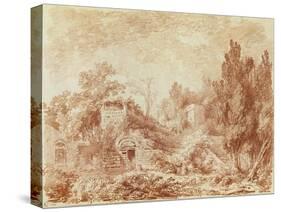 Ancient Theatre, Hadrian's Villa, Near Tivoli-Jean-Honore Fragonard-Stretched Canvas