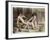 Ancient Times, Illustration of an Orgy, Plate 19 of De Figuris Veneris-Edouard-henri Avril-Framed Giclee Print