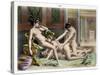 Ancient Times, Illustration of an Orgy, Plate 19 of De Figuris Veneris-Edouard-henri Avril-Stretched Canvas