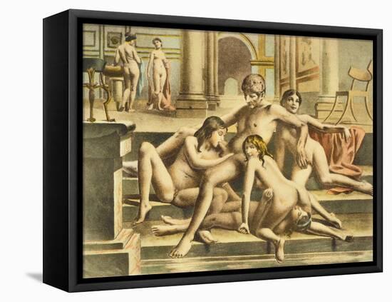 Ancient Times, Plate X of 'De Figuris Veneris' by F.K. Forberg, engraved by artist, 1900-Edouard-henri Avril-Framed Stretched Canvas