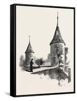 Ancient Towers at Montreal College, Canada, Nineteenth Century-null-Framed Stretched Canvas