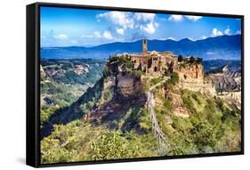 Ancient Town Civita di Bagnoregio Italy-George Oze-Framed Stretched Canvas