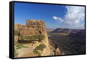 Ancient Town of Zakati, Central Mountains of Bukur, Yemen, Middle East-Bruno Morandi-Framed Stretched Canvas