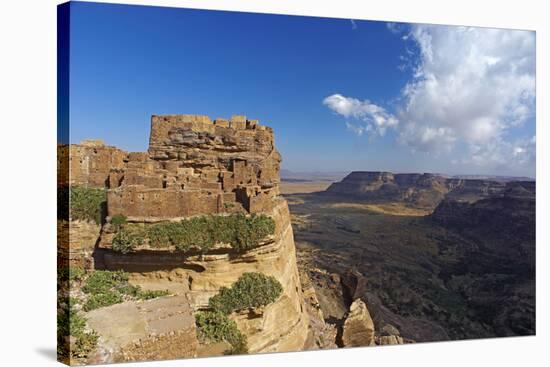 Ancient Town of Zakati, Central Mountains of Bukur, Yemen, Middle East-Bruno Morandi-Stretched Canvas