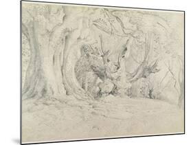 Ancient Trees, Lullingstone Park, 1828 (Graphite on Paper)-Samuel Palmer-Mounted Giclee Print