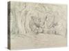 Ancient Trees, Lullingstone Park, 1828 (Graphite on Paper)-Samuel Palmer-Stretched Canvas