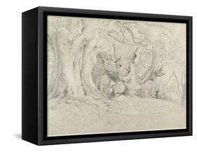 Ancient Trees, Lullingstone Park, 1828 (Graphite on Paper)-Samuel Palmer-Framed Stretched Canvas