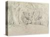Ancient Trees, Lullingstone Park, 1828 (Graphite on Paper)-Samuel Palmer-Stretched Canvas