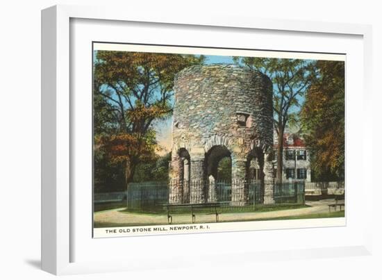 Ancient Viking Tower, Newport, Rhode Island-null-Framed Art Print