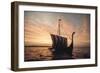 Ancient Vikings Sailed in Vessels Much like this Danish Reproduction off Denmark, 1970 (Photo)-Ted Spiegel-Framed Giclee Print