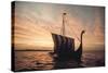 Ancient Vikings Sailed in Vessels Much like this Danish Reproduction off Denmark, 1970 (Photo)-Ted Spiegel-Stretched Canvas