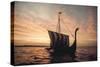 Ancient Vikings Sailed in Vessels Much like this Danish Reproduction off Denmark, 1970 (Photo)-Ted Spiegel-Stretched Canvas