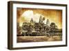 Anciet Angkor - Artwork in Painting Style (From My Cambodian Series)-Maugli-l-Framed Premium Giclee Print