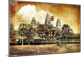 Anciet Angkor - Artwork in Painting Style (From My Cambodian Series)-Maugli-l-Mounted Premium Giclee Print