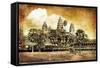 Anciet Angkor - Artwork in Painting Style (From My Cambodian Series)-Maugli-l-Framed Stretched Canvas