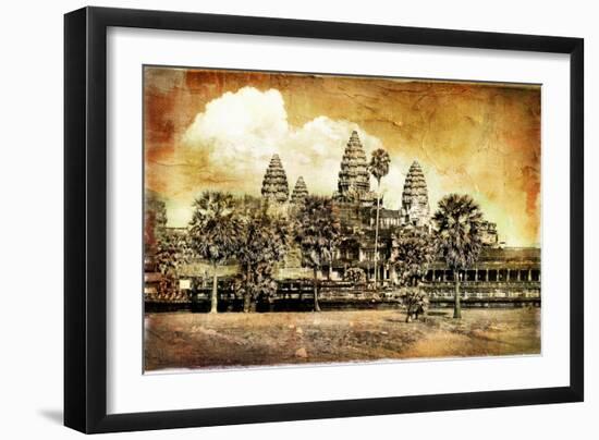 Anciet Angkor - Artwork in Painting Style (From My Cambodian Series)-Maugli-l-Framed Art Print