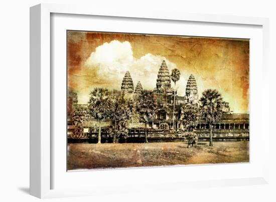 Anciet Angkor - Artwork in Painting Style (From My Cambodian Series)-Maugli-l-Framed Art Print