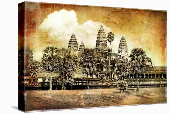 Anciet Angkor - Artwork in Painting Style (From My Cambodian Series)-Maugli-l-Stretched Canvas