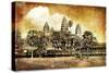 Anciet Angkor - Artwork in Painting Style (From My Cambodian Series)-Maugli-l-Stretched Canvas