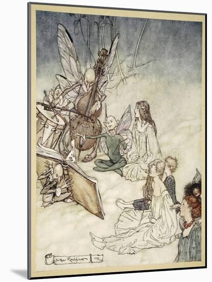 And a Fairy Song, Illustration from 'Midsummer Nights Dream' by William Shakespeare, 1908-Arthur Rackham-Mounted Giclee Print