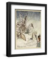 And a Fairy Song, Illustration from 'Midsummer Nights Dream' by William Shakespeare, 1908-Arthur Rackham-Framed Giclee Print