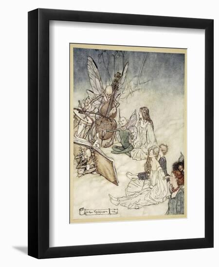 And a Fairy Song, Illustration from 'Midsummer Nights Dream' by William Shakespeare, 1908-Arthur Rackham-Framed Giclee Print