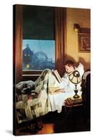 And Every Lad May Be Aladdin (or Reading in Bed)-Norman Rockwell-Stretched Canvas