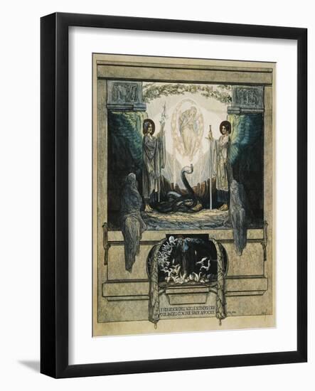 And from High Up I Saw Two Angels Come Who Descended with Two Flaming Swords, Purgatory-Dante Alighieri-Framed Giclee Print