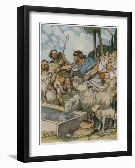 And He Made the Shepherds Let the Shepherdesses' Flocks Drink-Tony Sarg-Framed Giclee Print