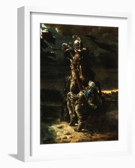 And in the First Career They Ran, the Elfin Knight Fell Horse and Man-Daniel Maclise-Framed Giclee Print