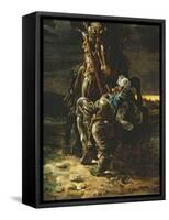 And in the First Career They Ran, the Elfin Knight Fell Horse and Man'-Daniel Maclise-Framed Stretched Canvas