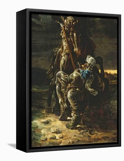 And in the First Career They Ran, the Elfin Knight Fell Horse and Man'-Daniel Maclise-Framed Stretched Canvas