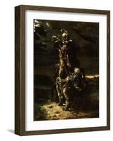And in the First Career They Ran, the Elfin Knight Fell Horse and Man-Daniel Maclise-Framed Giclee Print