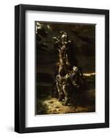 And in the First Career They Ran, the Elfin Knight Fell Horse and Man-Daniel Maclise-Framed Premium Giclee Print