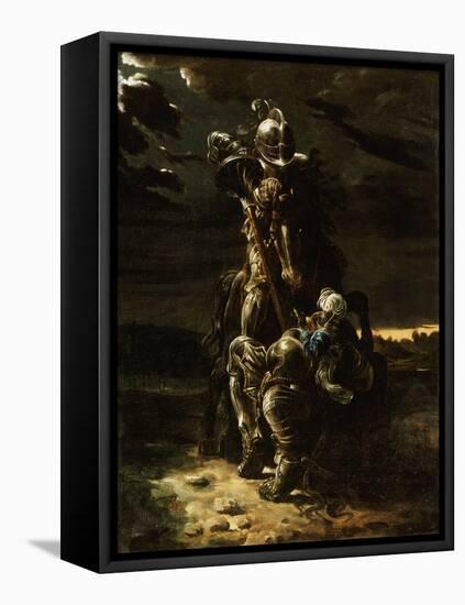 And in the First Career They Ran, the Elfin Knight Fell Horse and Man-Daniel Maclise-Framed Stretched Canvas