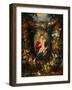 And Jan Brueghel: Mary Virgin and Child with Wreath of Flowers and Fruits-Peter Paul Rubens-Framed Premium Giclee Print