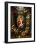 And Jan Brueghel: Mary Virgin and Child with Wreath of Flowers and Fruits-Peter Paul Rubens-Framed Premium Giclee Print
