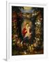 And Jan Brueghel: Mary Virgin and Child with Wreath of Flowers and Fruits-Peter Paul Rubens-Framed Giclee Print