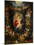 And Jan Brueghel: Mary Virgin and Child with Wreath of Flowers and Fruits-Peter Paul Rubens-Mounted Giclee Print