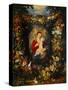 And Jan Brueghel: Mary Virgin and Child with Wreath of Flowers and Fruits-Peter Paul Rubens-Stretched Canvas