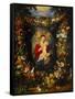 And Jan Brueghel: Mary Virgin and Child with Wreath of Flowers and Fruits-Peter Paul Rubens-Framed Stretched Canvas