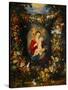 And Jan Brueghel: Mary Virgin and Child with Wreath of Flowers and Fruits-Peter Paul Rubens-Stretched Canvas