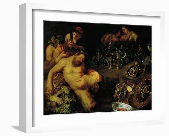 And Jan Brueghel the Younger (1601-1678): Drunken Silenus, circa 1611-12-Peter Paul Rubens-Framed Giclee Print